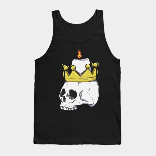 King skull with burning candle Tank Top by Wahyuwm48